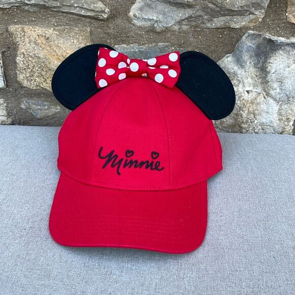 Disney Minnie Mouse Ears Red & Black snapback hat adult size - Picture 5 of 5